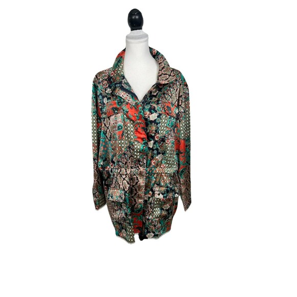 Ruby Rd Jacket Petite Plus Size 2X Artsy Zippered Snap Floral Multicolor Stretch - Picture 14 of 14